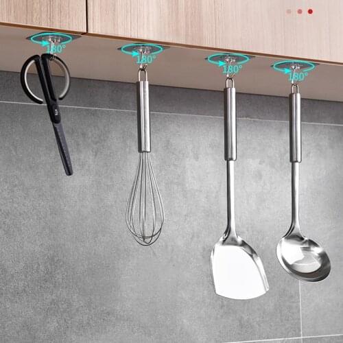 Door Wall Hooks Waterproof Oilproof Self Adhesive Transparent Reusable Seamless Hanging Hook for Kitchen Bathroom