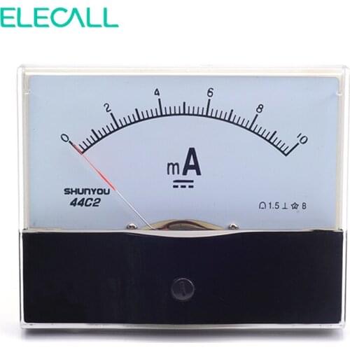 ELECALL 44C2 10mA Ammeter Analog Current Test Meter DC Mechanical Header Ammeter