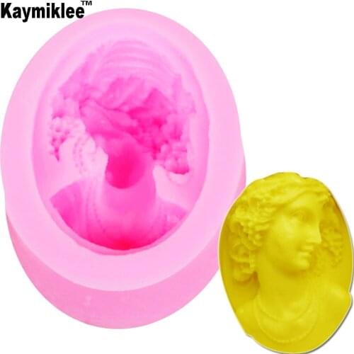 F1163 Classic Ladies Head Candle Moulds Soap Mold Kitchen-Baking Resin Silicone Form Home Decoration 3D DIY Clay Craft Wax-Makin