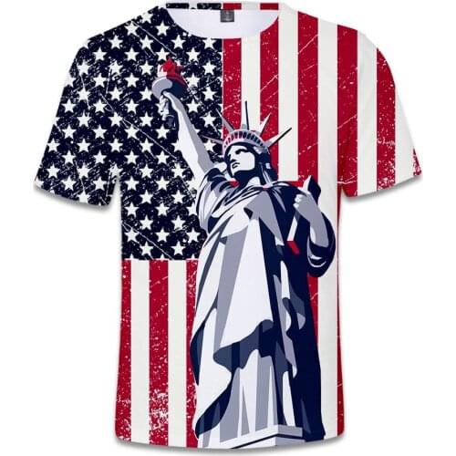USA Flag T shirt 3d Tshirts for Men Women Kid Statue Of Liberty T-shirt