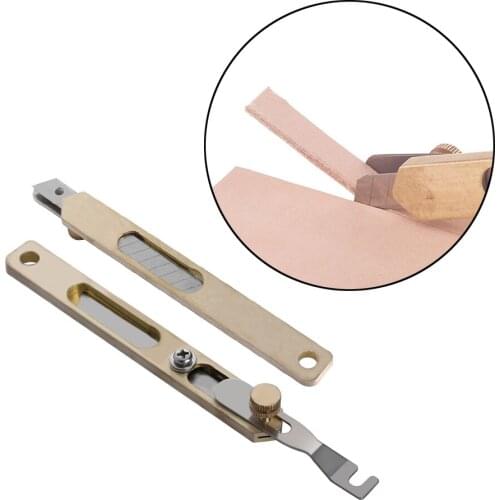 Leather Craft Tools DIY Copper Positioning Incision Cutter Knife Trimming Knife with Blade Leather Handmade Tool