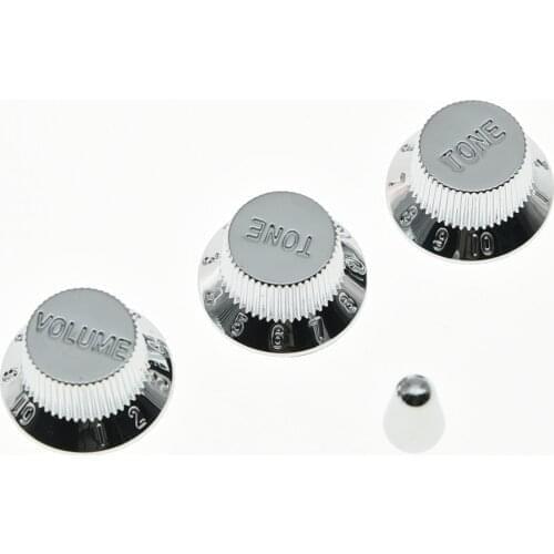 KAISH Chrome Plated Guitar Knobs ST 5 Way Switch Tip Cap Fits For Strat