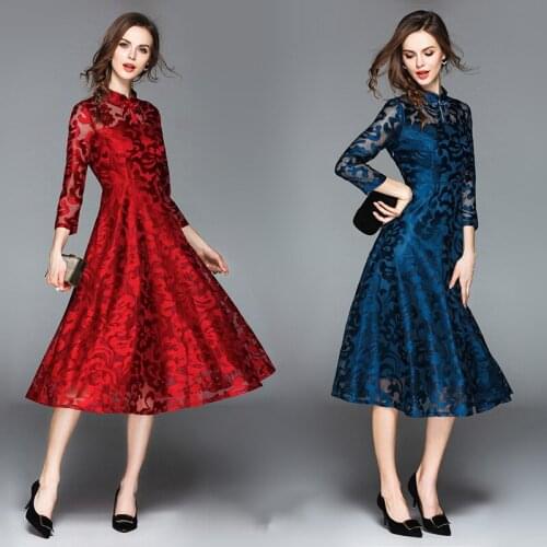 Fashion Women Clothes 2018 Spring Autumn Lace Dress Office Lady Party A-Line Dresses Bodycon Casual Dress Ladies Vestidos