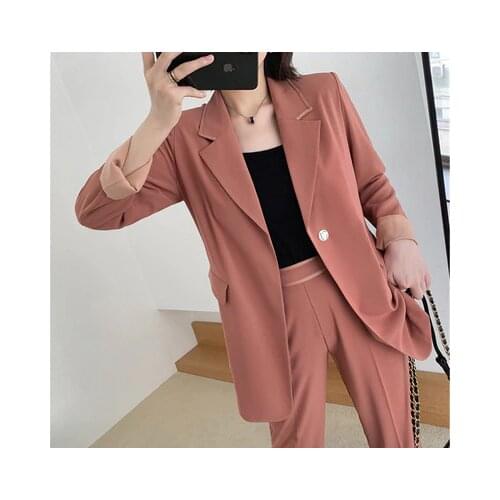 Fashion suit suits fspring female New British style large size Casual suit women + pants two-piece suit size XL-5XL