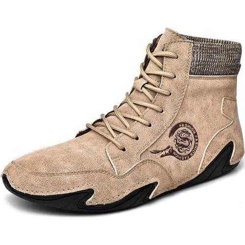 Men Leather Boots Comfortable Winter Warm Shoes Male Motorcycle Men Ankle Boots Men Oxfords Snow Shoes Men Work Boots Martensnj7