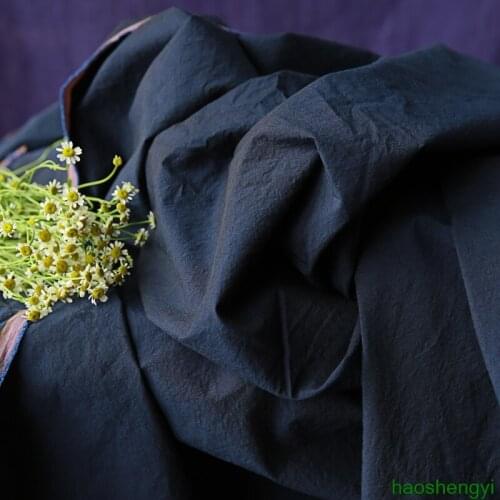 Original high-end pure cotton blue diy handmade long-staple cotton garment fabric