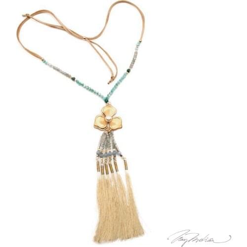 Swarovski necklace and Flower Leather Lotus Collection Cervantes