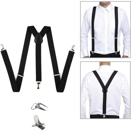 2020 Hot Sale Universal Elastic Braces Y-Shape Adjustable Suspenders with 3 Clips Dropshipping