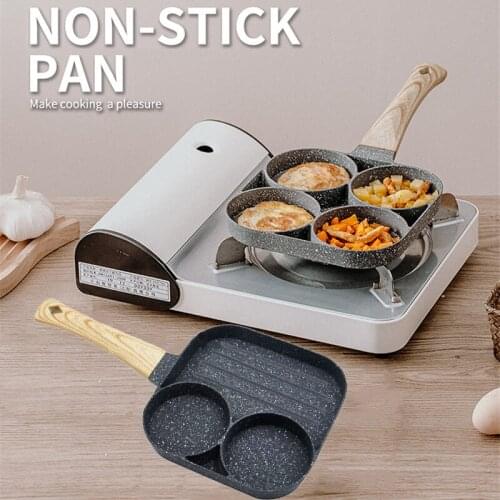 2/4 Hole Frying Pot Pan Thickened Omelet Pan Non-stick Egg Pancake Steak Pan Cooking Egg Ham Pans Breakfast Maker Cookware