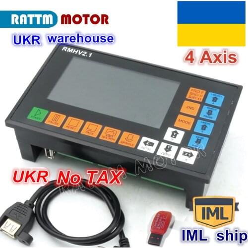 UKR free shipping 4 Axis PLC Controller 500KHz off-line operation for CNC Router Engraving Milling Machine