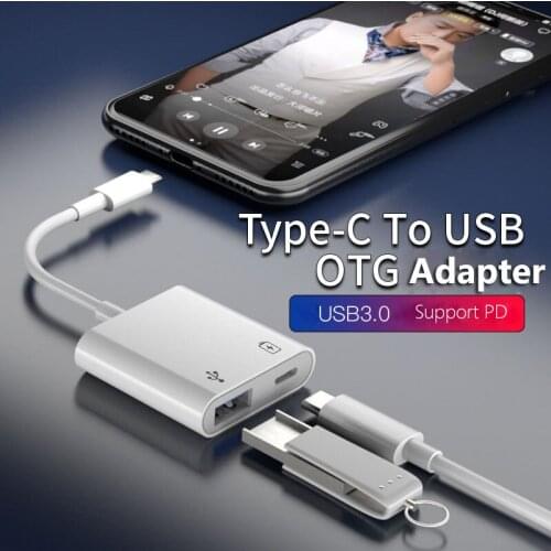 USB 3.0 OTG Adapter For Sumsung HUAWE xiaomi USB C Adapter U-Disk Mouse Keyboard type-c Converter to Camera with charging port