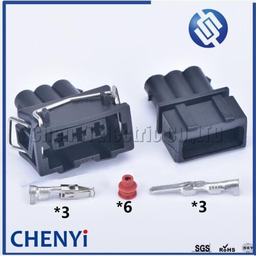 1 set 3 Pin 3.5mm 357972753 Male Female efi series 357972753 EV1 EV14 JPT VR6 TPS sealed waterproof Coil connector For VW Audi