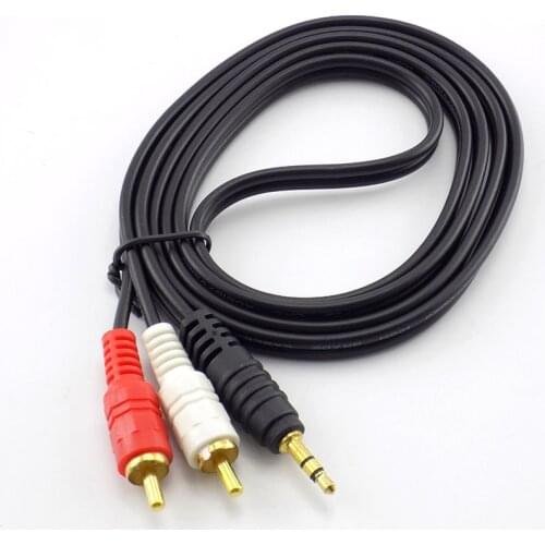 1.5M 3M 5M 10M 3.5mm Plug Jack Connector to 2 RCA Male Music Stereo Adapter Cable Audio AUX Line for Phones TV Sound Speakers