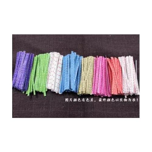 100pcs Kraft paper colorful tie Lollipop Zinc Cookie Bag West Point Bag Sealing Wire Ties