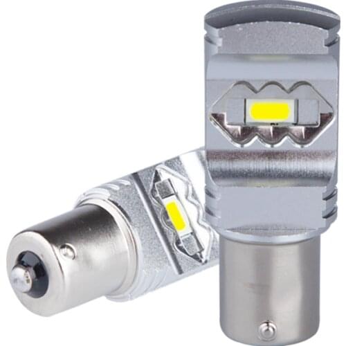 2PCES P21W BA15S 1156 7035SMD 1700LM White 3D Chip DRL LED Signal Lamp Car Lamps For Daytime Running Light reverse Light 12V