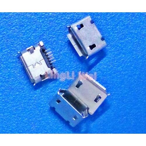 50Pcs/Lot Micro USB 5P 5-pin DIP2 Long Micro USB Jack 5Pins Micro USB Connector Tail Charging Socket For Phone DIY Accessories