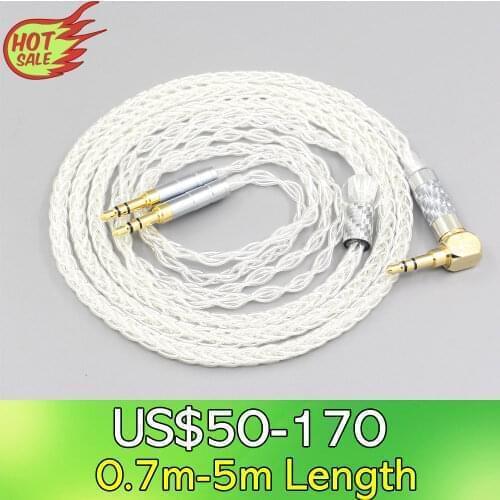 LN006430 99% Pure Silver 8 Core earphone Cable For Denon AH-D600 D7100 Hifiman Sundara Ananda HE1000se HE6se he400i he400se Arya