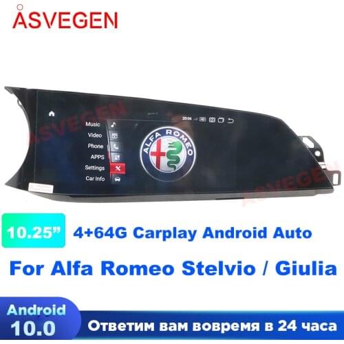 10.25 inch Android 7.1 For Alfa Romeo Stelvio / Giulia Ram 3G+ 32G With GPS Navigation Car Multimedia Video Stereo Player