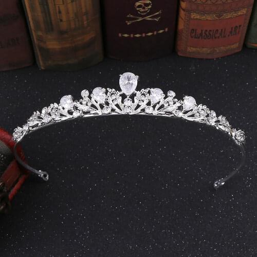 Baroque Vintage Bronze Black Rhinestone Beads Bridal Tiaras Crown Wedding Hair Accessories Gold Crystal Crowns Brides Headbands