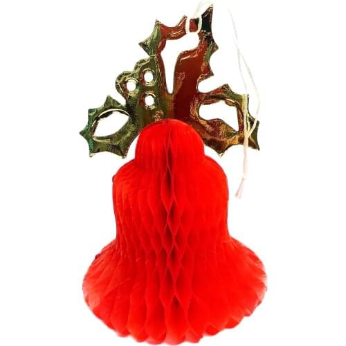 FREE SHIP 15CM 3D Christmas Bell Ornament Paper Pendants X'mas Decorations For Home Party Favors Toys Gadget Souvenir Giveaways