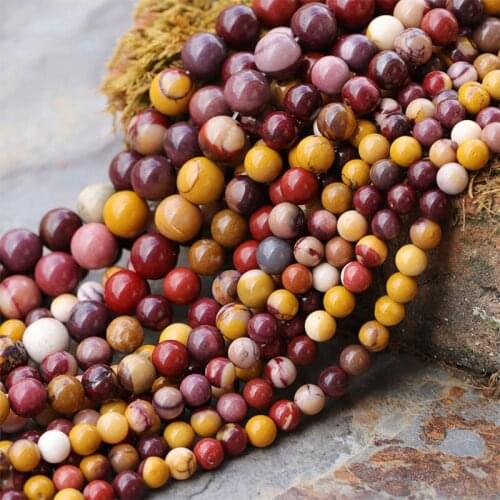 4-16mm Round Mookaite Jaspers Beads Natural Stone Beads For Jewelry Making Beads Bracelets 15'' Needlework DIY Beads Trinket