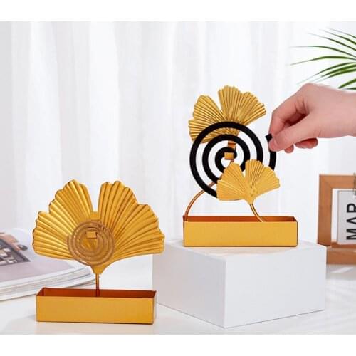 Nordic Mosquito Coil Holder Exquisite Leaf Shape Iron Creaive Incense Burner Case Mosquito Coil Frame for Home Decoration
