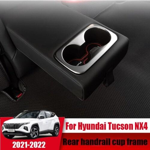 For Hyundai Tucson 2021 2022 interior modification rear cup holder sequin decoration rear armrest hand quilt decorative frame