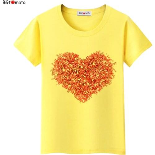 BGtomato Big red heart 3D T-shirt women Original brand good quality shirt Four colors Short sleeve o-neck cool tops
