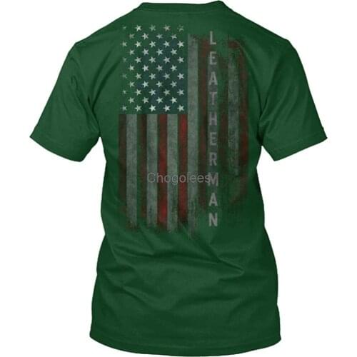 Leatherman Family American Flag Tshirt - Men and Women Casual Cotton Sports Short Sleeve Studio Tagless Tee