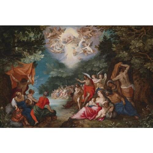 Classical figures religious sky baby angels canvas printings oil painting printed on canvas home wall art decoration picture