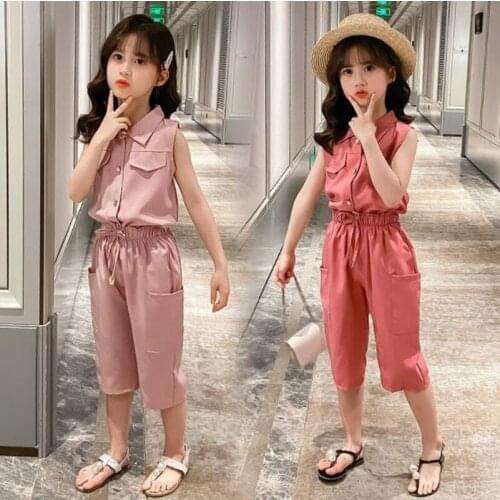Girls Clothes Set Summer Kids Fashion Tops Pants Two Piece Suit Children Clothing Teen Girls Outfits 4 6 8 10 12 14 Years