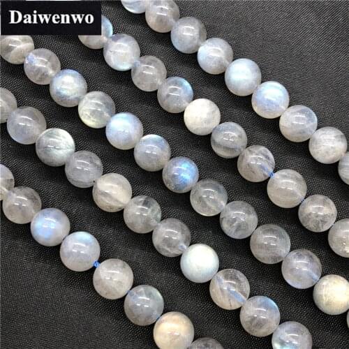 5A Labradorite Grey Blue Adularia Moonstone Beads 6/7/8/9mm Round Natural Stone