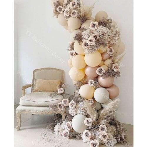 Latex Balloon Garland Arch Kit White Cream Peach Blush Rose Gold Balloons Wedding Bridal Shower Bachelorette Party Decoration