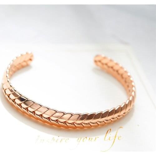 Hot Luxury Stainless Steel Rose Gold Color Scale Shape Simple and Elegant Bracelet Bangle Charm Bracelets Jewelry Gift for Wome