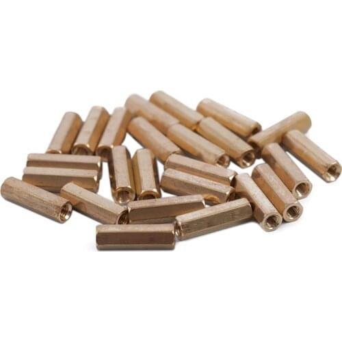 M3 x 16mm Female Threaded Brass Hex Standoff Pillar Spacer Nut 25pcs CNIM Hot