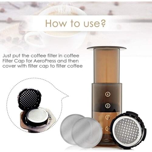 3 Pack Metal Reusable Coffee Filter Mesh for AeroPress Coffee Maker Espresso Maker, Silver