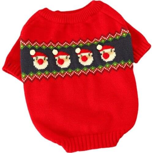 Cute Animal Pattern Dogs Christmas Sweaters For French Bulldogs Pugs Comfortable Two-legged Puppy Pet Clothes Warm Dog Clothes