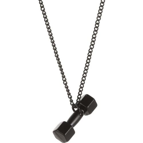 Fashion Fitness Barbell Pendant Necklace For Women Men Bodybuilding Gym Barbell Necklaces Fitness Jewelry Gifts
