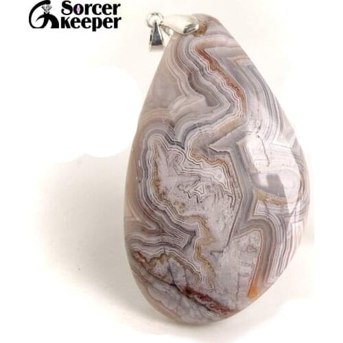 Natural Gem Stone Crazy Lace Rosetta Agates Pendant Fit DIY Necklace Slide Healing Beads for Women Men Jewelry Making BF362