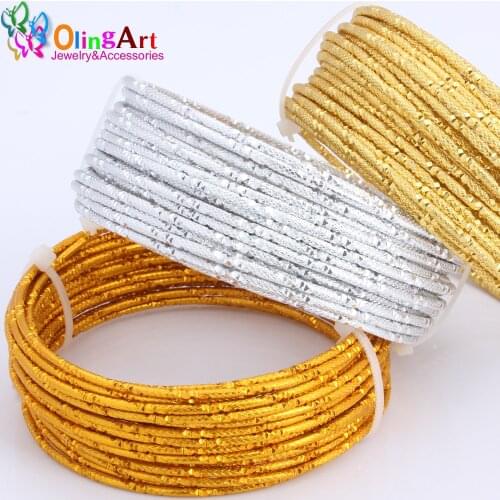 OLINGART 5M/lot 2.0mm Strip Pattern Aluminum wire gold soft craft versatile metal wire necklace DIY Handmade jewelry making