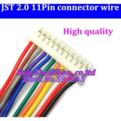 Wholesale 100pcs/lot 11P JST 2.0mm PH2.0 PH 2.0 11pin PH-11p connector with cable 100mm wire 24AWG