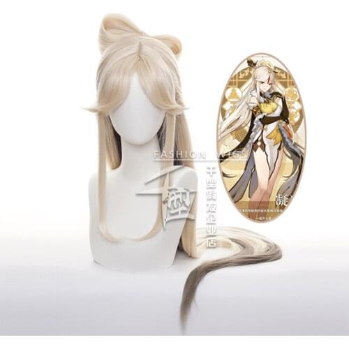 NingGuang Cosplay Genshin Impact Cosplay Women 120cm Long Wig Cosplay Anime Cosplay Wigs Heat Resistant Synthetic Wigs Halloween