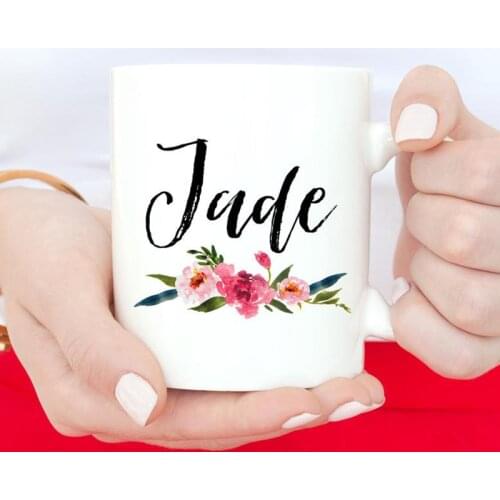 Personalized Mug with Name,Personalized Name Mug,Custom Name Mugs,Customized Mugs,Personalized Gift For Her,Floral Name Mugs