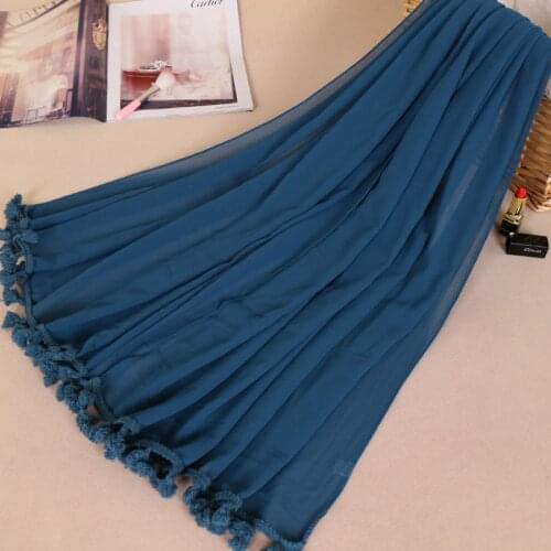 20pcs/lot Plain bubble chiffon winter Scarf Luxury Brand Islam Wrap Muslim Hijab Long Tassel Foulard Scarves pashmina YW59