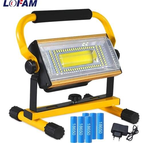 Portable Rechargeable LED 100W Spotlight Work Light Construction Lamp for Car Repaire Workshop Job Site Lighting
