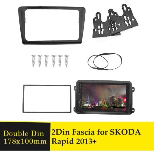 2 Din Car Radio Fascia for SKODA Rapid 2013+ Facia Panel Adapter Car Audio Refitting Frame Dash Mount CD Trim Installation Kit