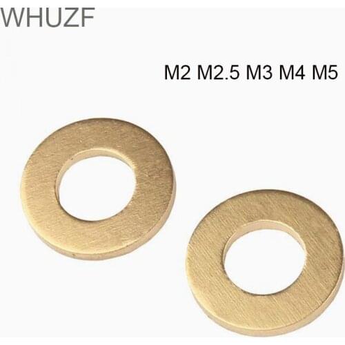 Washer 40/60/100pcs M2 M2.5 M3 M4 M5 GB87 DIN125 Solid Brass Copper Flat Washer Plain Gasket Pad High Quality