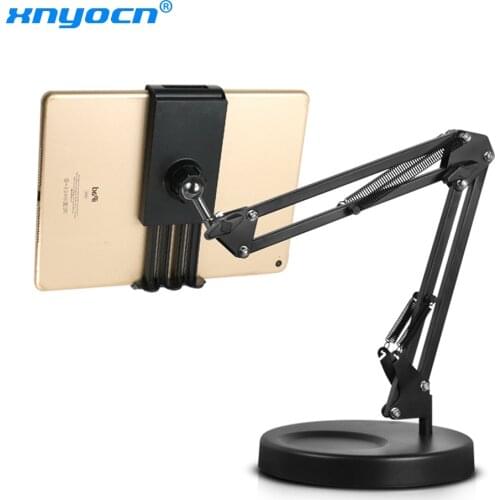 Foldable Long Arm Tablet Stand Holder Desktop Mobile Phone Support Bracket 360 Degree Lazy Mount For Recording Video Makeup Live