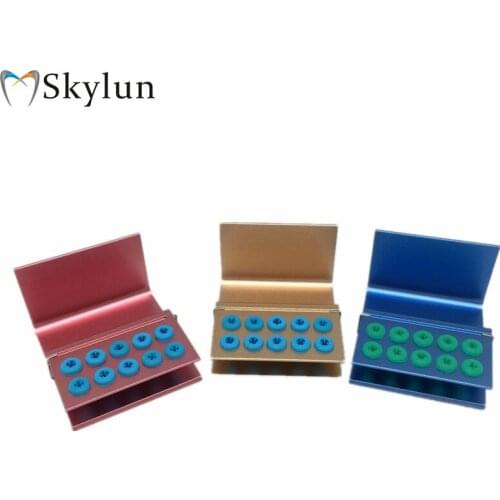 1Pc Dental 10 hole anti falling needle holder Bur holder Autoclavable Sterilize Box needle box car seat metallic SL304