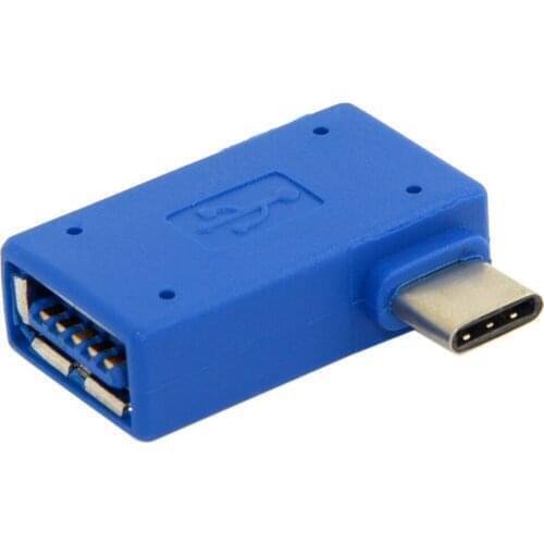 Xiwai USB-C Type-C to USB 3.0 Female OTG Adapter Right Angled 90 Degree for Laptop & Cell Phone